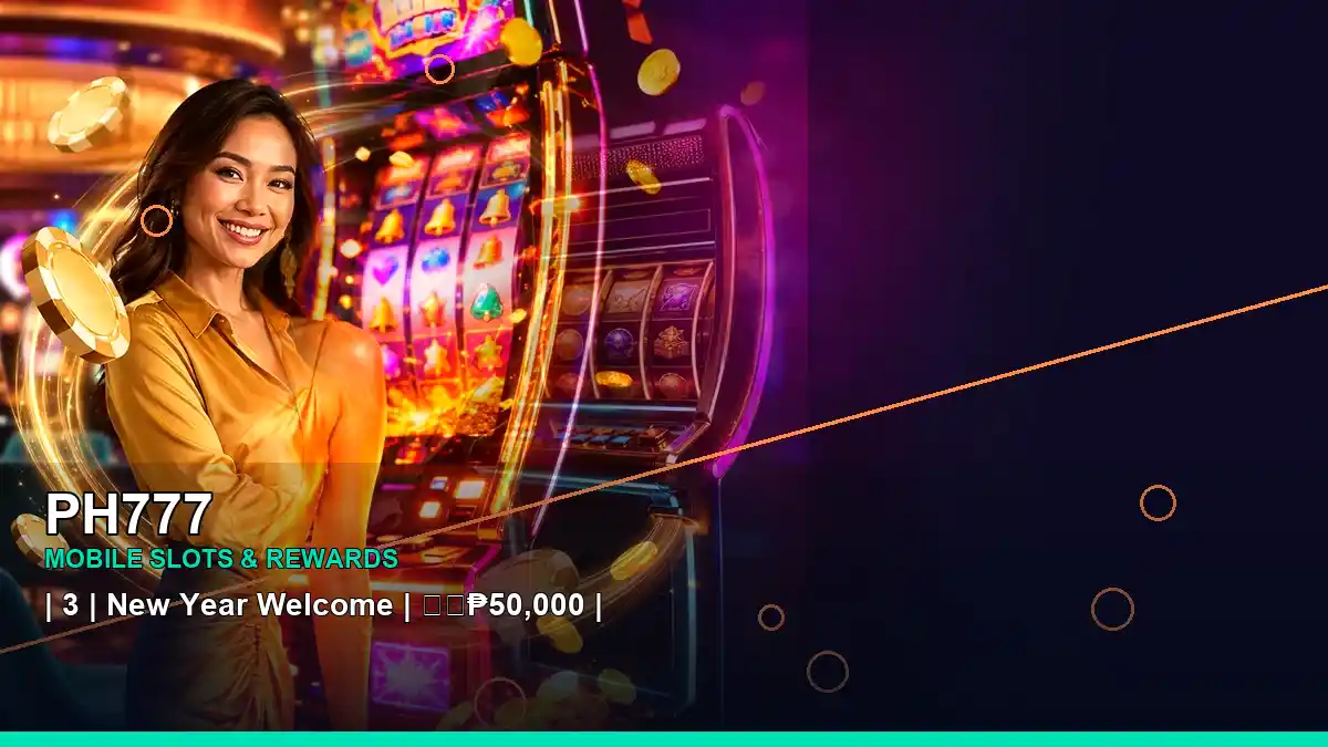 PH777 cashback information featuring an adult Filipina casino host in a left-framed premium composition