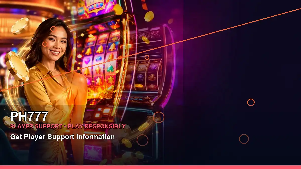 PH777 reels and casino games presented with a polished adult Filipina host in a left-focused composition